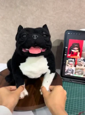 Realistic Wool Felt Dog Figurine